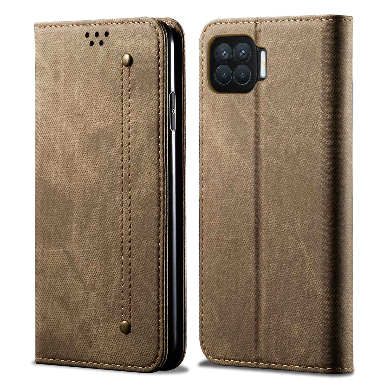 Thinmon for OPPO A73(2020)/OPPO F17 Retro Style Magnet Flip Leather Protective Case with Stand Card Slots Casing for OPPO A73(2020)/OPPO F17 Leather Case