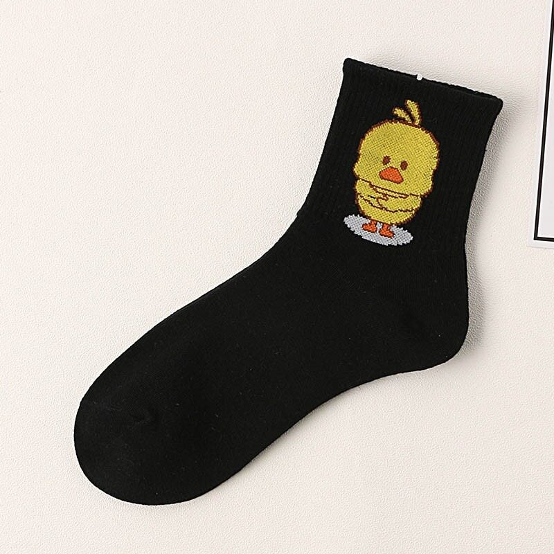 Women Cartoon Character Cotton Socks Art Female Character Patterend Short Cute Socks Hipster Fashion Animal Print Ankle Socks