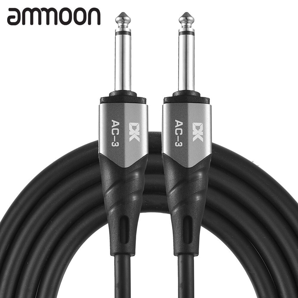 3/6 Meters DK Guitar Connecting Cable Instrument Cable Noise Reduction Audio Cable 6.35mm Male Jack Audio Cord for Electric Guitar Bass