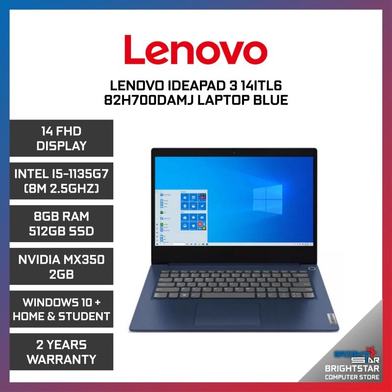 Lenovo Ideapad 3 Laptop (14 Inch FHD | Intel Core | I5-1135G7 (8M 2.5GHZ) | 8GB RAM | MX350 2GB | Windows 10 + Microsoft Office Home & Student | 2 Years Warranty) Malaysia