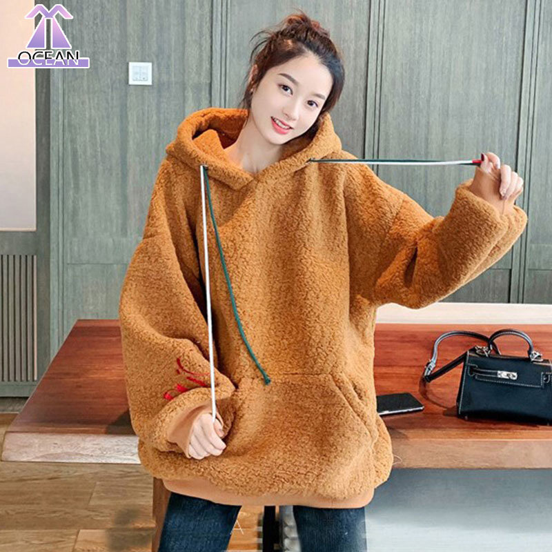 Oc Hoodies And Sweatshirts For Women Korean Style Long Sleeved Hooded