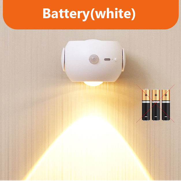 Human body sensing sports light wireless sunset LED night light USB rechargeable PIR motion sensor light 3-color wireless sunset environment light bedroom lighting