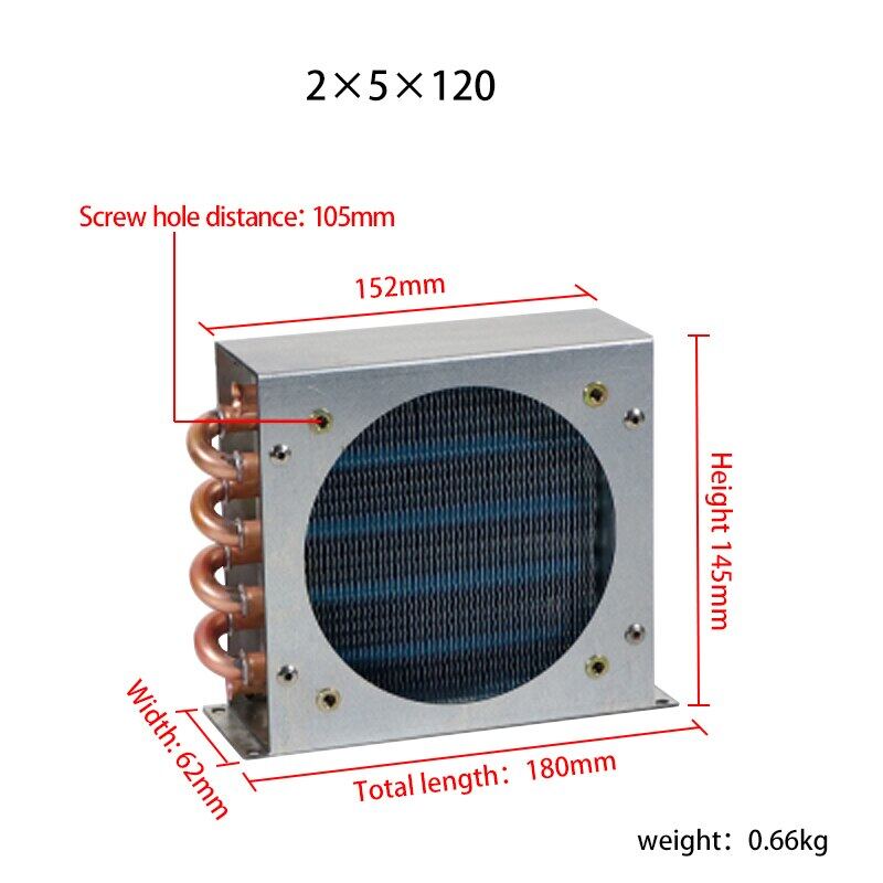 2 X5 X120 Condenser Copper tube heat exchanger for physical cooling of condenser coil chillers