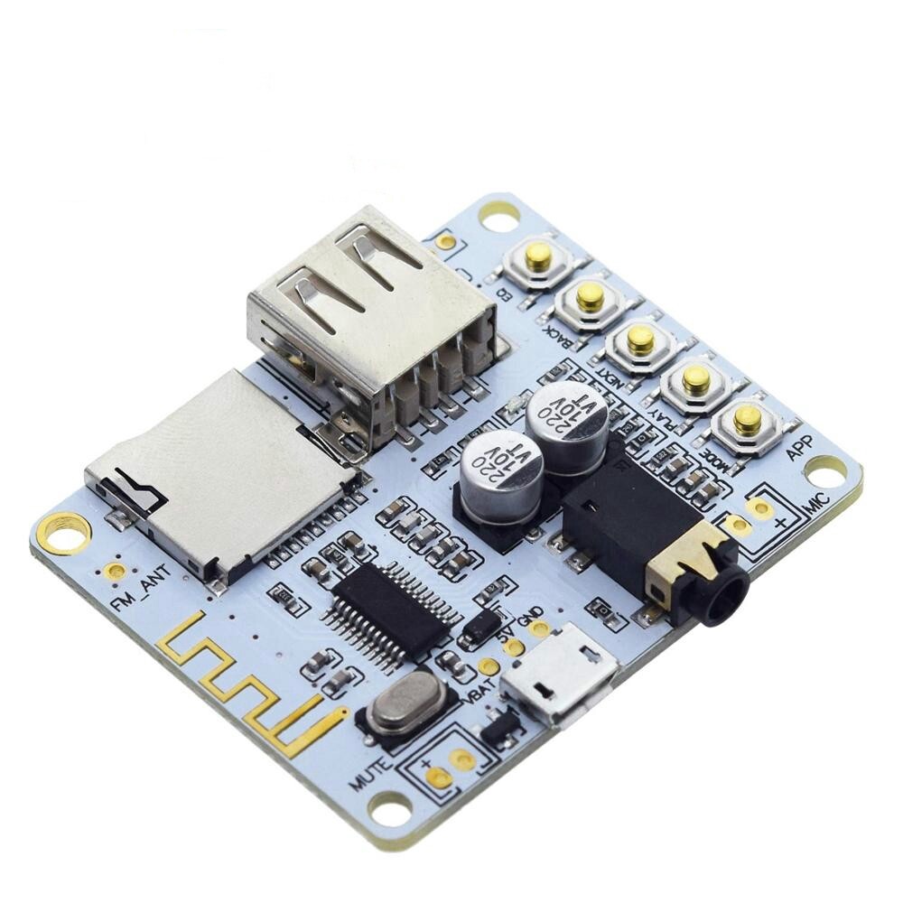 Bảng mạch thu âm thanh bluetooth 5V 2.1 giải mã nhạc stereo không dây có khe cắm thẻ USB TF A7-004-INTL