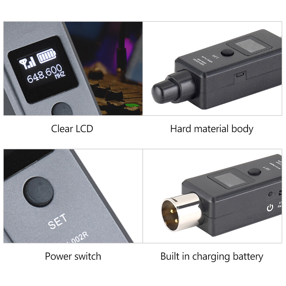 1 Cặp Micro Hệ Thống Không Dây Micro Hệ Thống Phát Không Dây Micro Bộ Phát & Thu DSP UHF Mic/Line Hai Chế Độ Cho Micro Động/Điện Dung