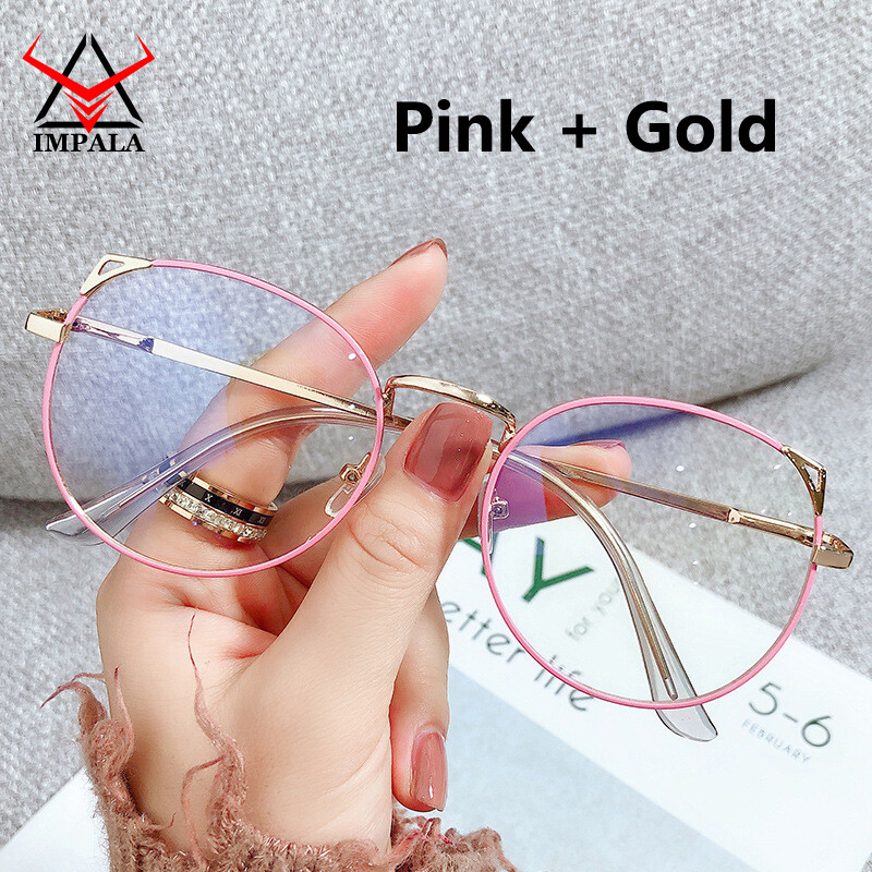 IMPALA FL1617W Fashion Computer Glasses for Girls Anti Blue Anti Fatigue Eyewear Women UV400 Filter Resin HD Lens Glasses Protect Eyes