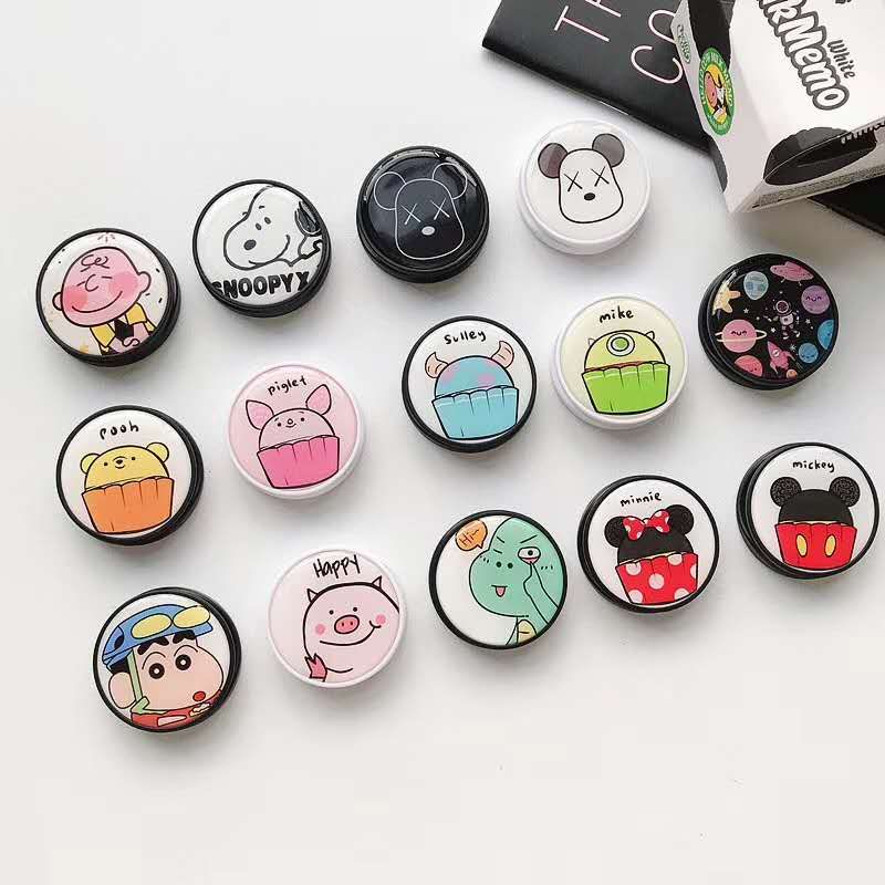 Zeallion Portable Cute Cartoon Silicone fixed Foldable Finger Phone Stand Holder Grip for iPhone Samsung Huawei Oppo Vivo Realme