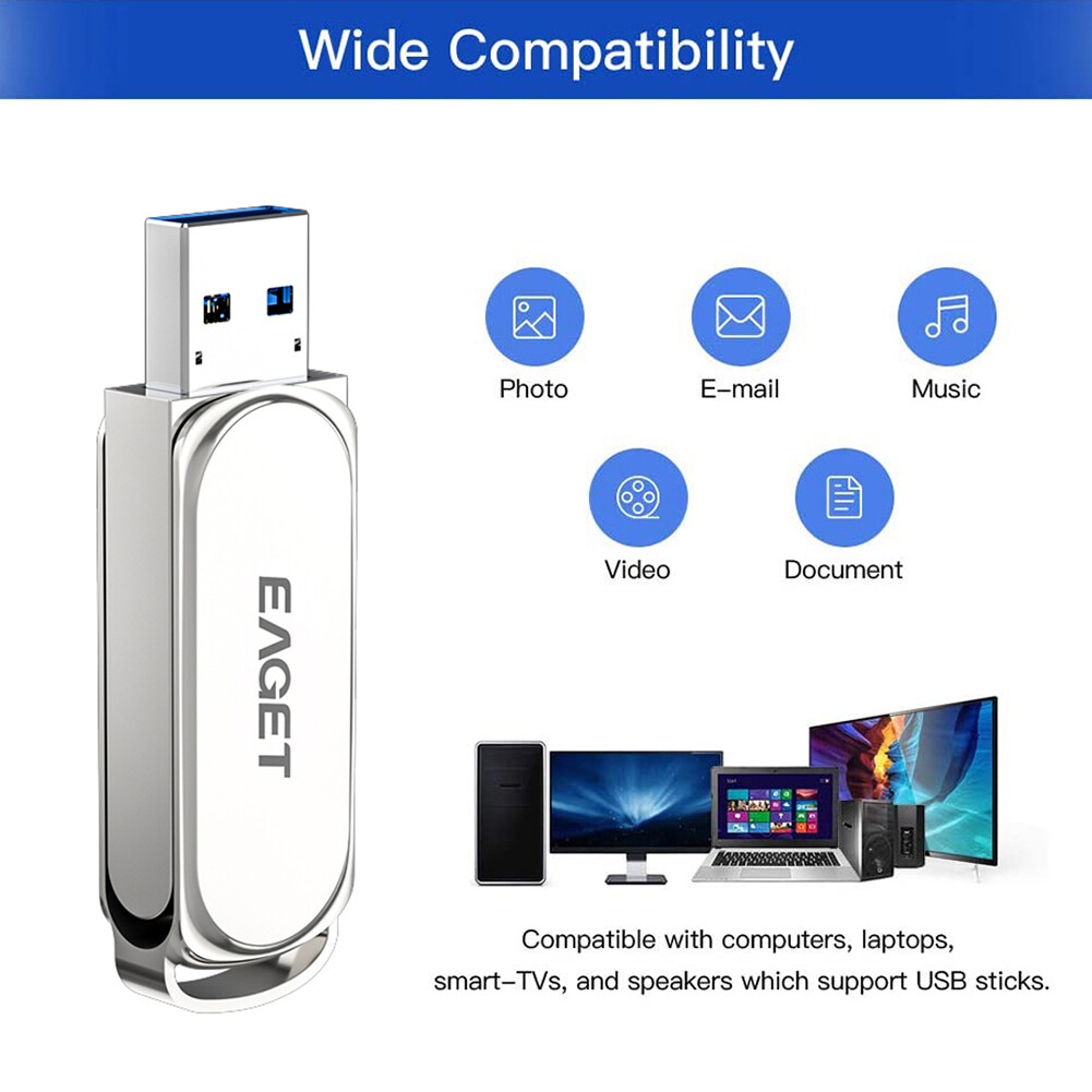 Eaget F80 High Speed Mini Pendrive Metal USB 3.0 Flash Drive U Disk for Computer