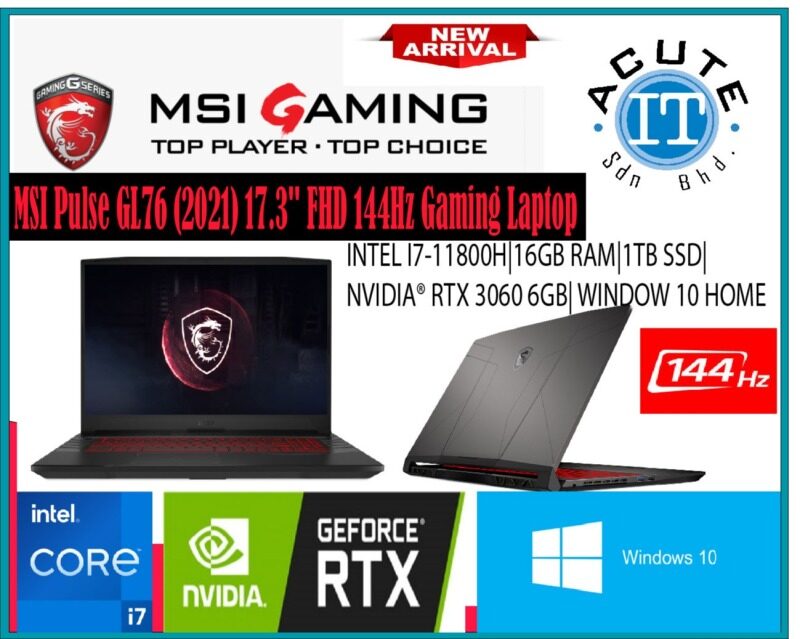 MSI Pulse GL76 11UEK-037 17.3 FHD 144Hz Gaming Laptop Malaysia