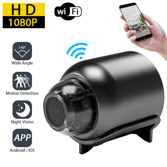 Doudoulie HD 1080P Mini WiFi Camera Indoor Home Security Wide Angle Night Vision Motion Surveillance Wireless IP Camera Baby Monitor