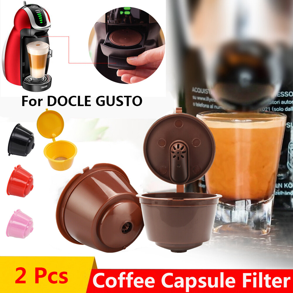 YESPERY 2Pcs Reusable Coffee Capsule Filter Cup For Dolce Gusto Models Refillable Caps Filter Baskets Pod Soft Taste Sweet #1