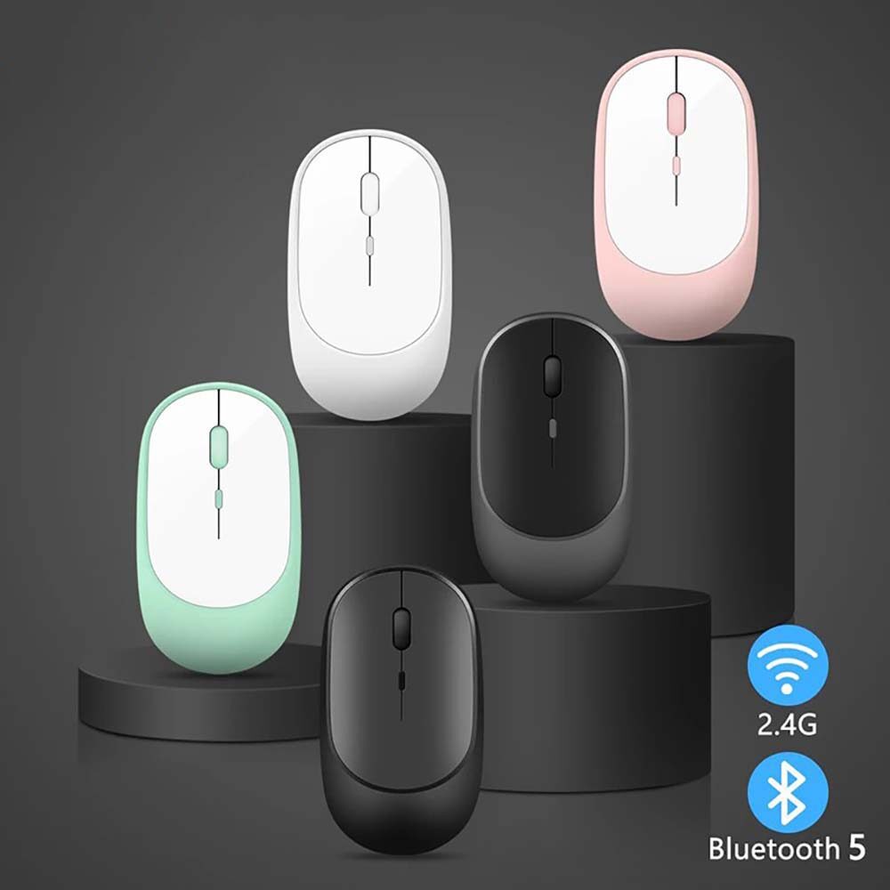 BOKEWU Chuột Không Dây Chuột Im Lặng Bluetooth Chuột Máy Tính USB Chuột Quang 2400 DPI Chuột Công Thái Học Cho Máy Tính Xách Tay Máy Vi Tính