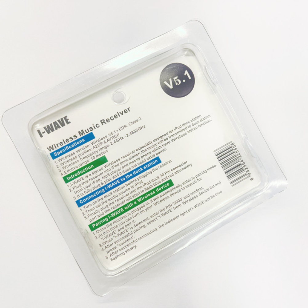 Bộ Thu Âm Thanh Bluetooth I-WAVE 30 Chân 5.1 Bộ Chuyển Đổi Không Dây Mini Nghe Nhạc A2DP Cho IPhone IPod Loa Analog Giắc Cắm 30 Chân Hỗ Trợ Tự Động Nhận Dạng Âm Thanh Cơ Sở Được Chứng Nhận Và Không Được Chứng Nhận