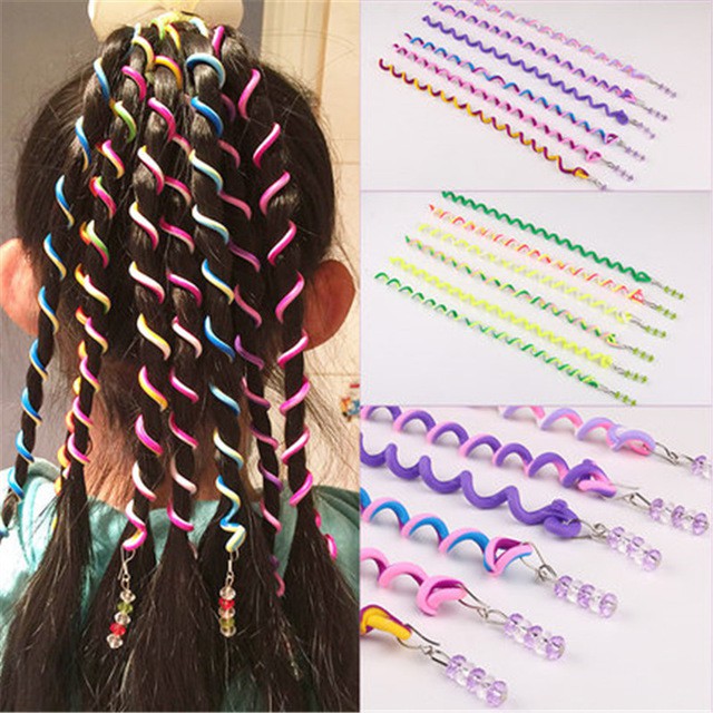 I Love Daddy&Mummy 6 Pcs/Set Rainbow Color Baby Headband Crystal Long Elastic Girl Hair Band Hair Accessories