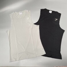 Gymsharkˉ điều tốt Gymshark tập thể dục liền mạch người đàn ông nhanh chóng làm khô thoáng khí miệng rộng vest cơ bắp cá mập mùa hè