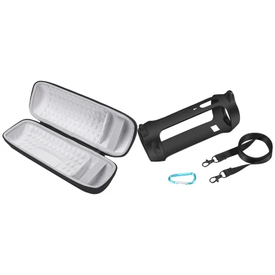 EVA Hard Case for JBL Pulse 4 Speaker Carry Storage Case Bag(Gray) & for JBL Pulse 4 Silicone Protective Sleeve