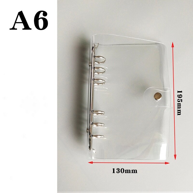 80 Sheets 6 Rings Grid Inner A5 A6 PVC Soft Cover Binder Notebook Loose-leaf Notebook Planner Journal Student Office Stationary Supplies