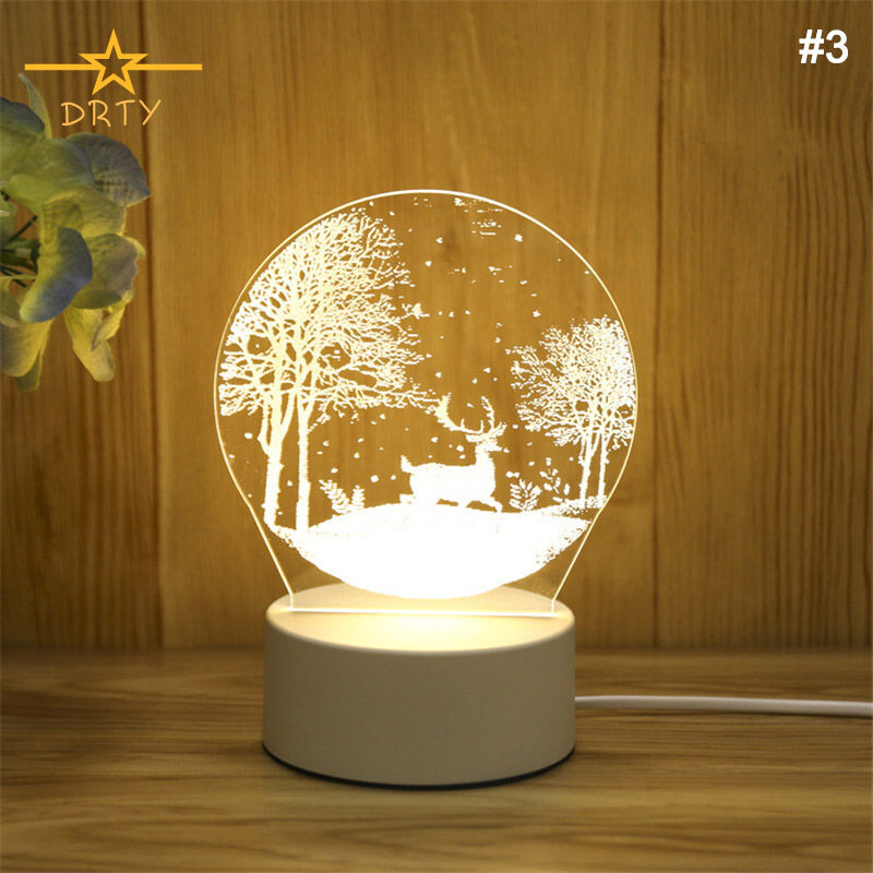 Đèn Ngủ 3D DRTY Đèn Ngủ LED Cho Trẻ Em Đèn Cạnh Giường Đồ Chơi Tốt Nhất Quà Tặng Sinh Nhật Giáng Sinh Cho Bé Trai Bé Gái