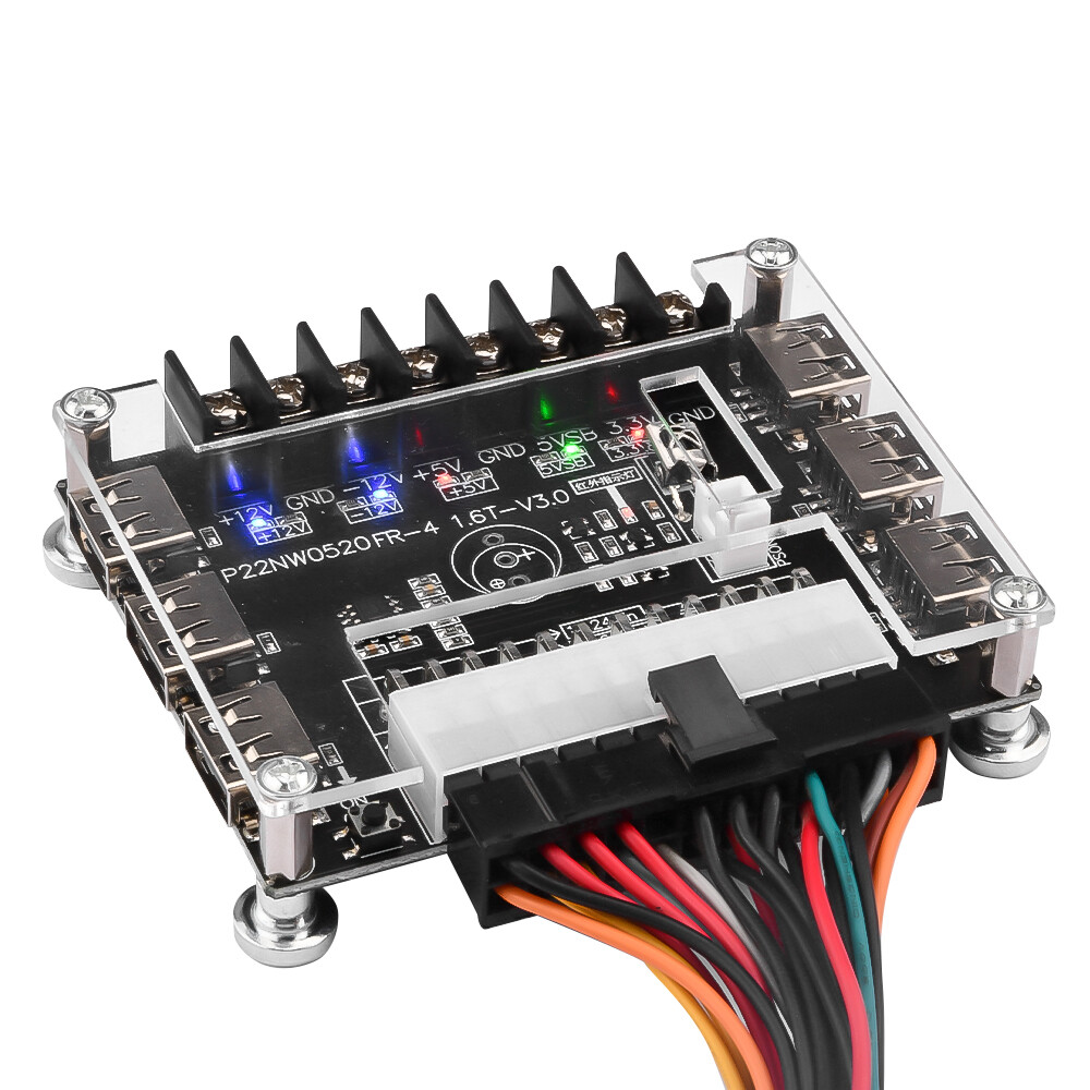 Diymore Power Supply Connector SATA ATX Multiple Power Supply Adapter Synchronous Power Board