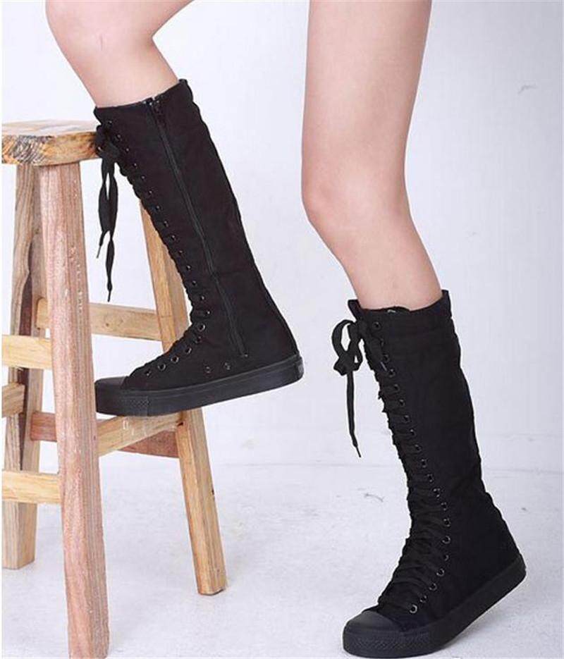 knee high canvas sneakers