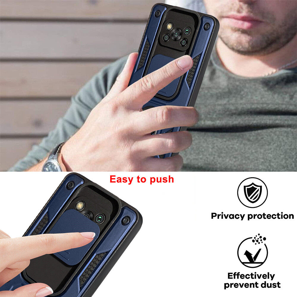 For Xiaomi Poco X3 Pro Ring Stand Push Pull Camera Protect Case For Xiaomi Poco X3 NFC Car Magnetic Stand Ring Armor Shockproof Coque For xiaomi poco x3 x3 pro x3 nfc x3pro x3nfc Push Pull Camera Case