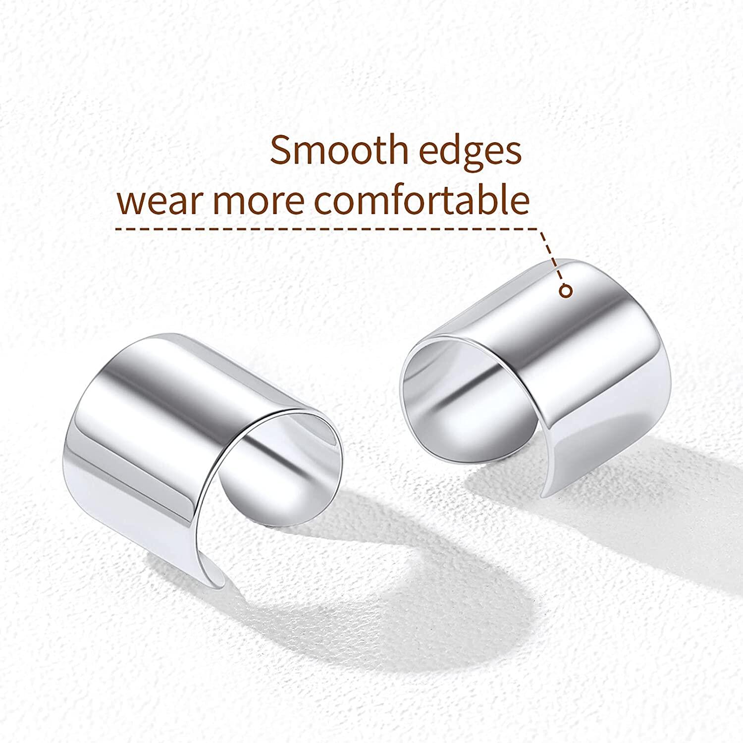ChicSilver Khuyên Tai Vòng Bít Tai Đơn Giản Kẹp Sụn Không Xỏ Bằng Bạc Sterling 925