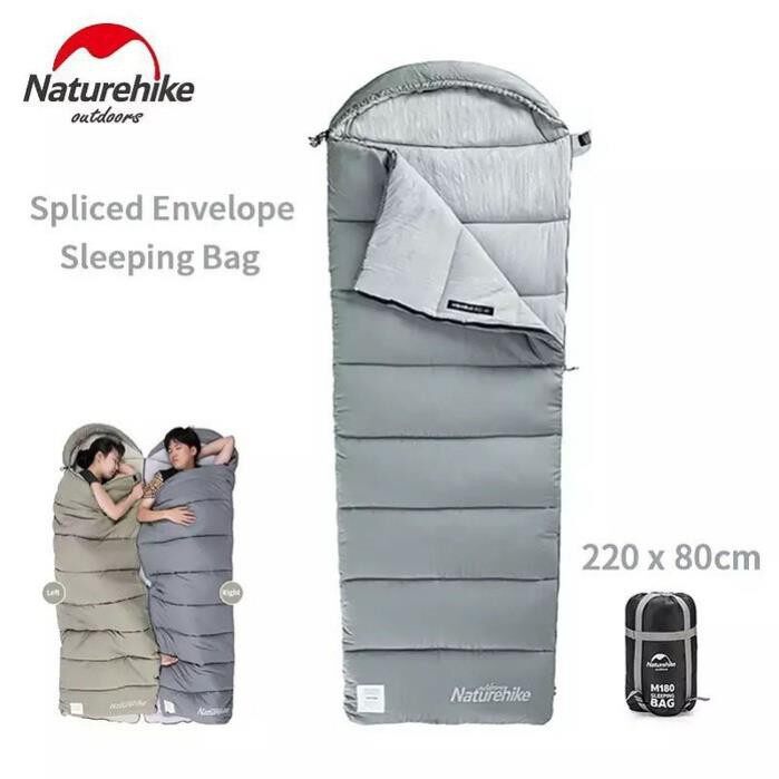Túi ngủ có mũ trùm đầu naturehike nh20msd02-xanh