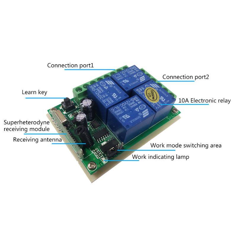 Smart Multiple Dc 12V 24V 315MHZ 433MHZ 4CH Wireless Relay Remote Control Light Switch +HYD-4 Switchs Receiver Transmitt