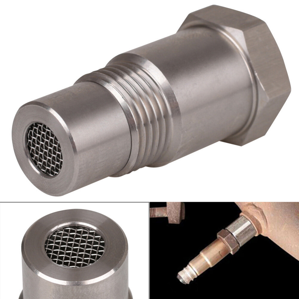 Nishore- M18*1.5 Car O2 Oxygen Sensors Protective Plug Adapter Stainless Steel Engine Light Eliminator Adapter with Filter