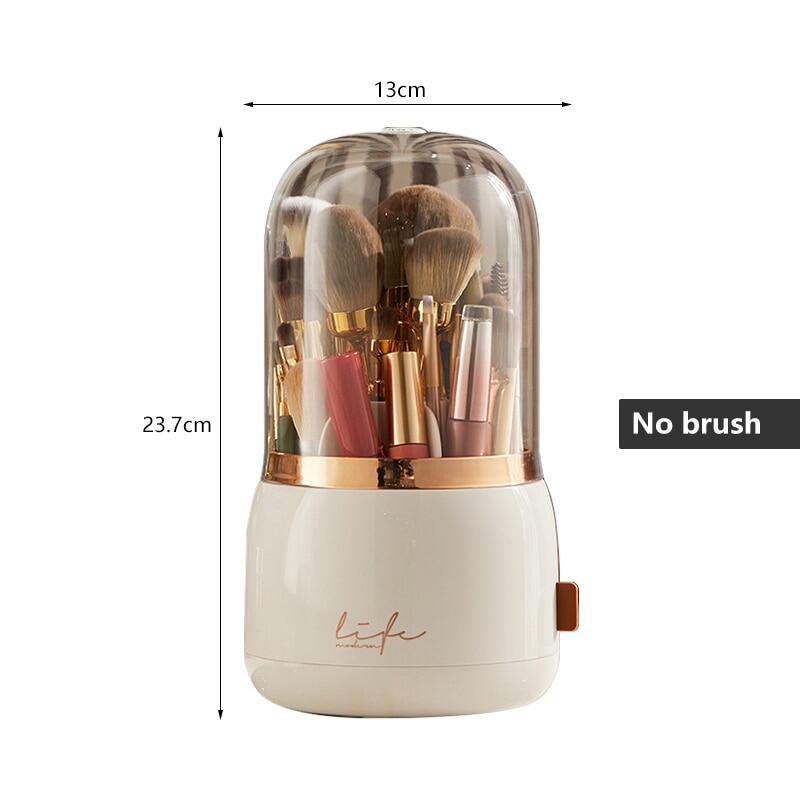 Makeup Brushes Holder 360° Rotating Portable Make Up Tools Jewelry Container Desktop Makeup Organizer Cosmetic Storage Box