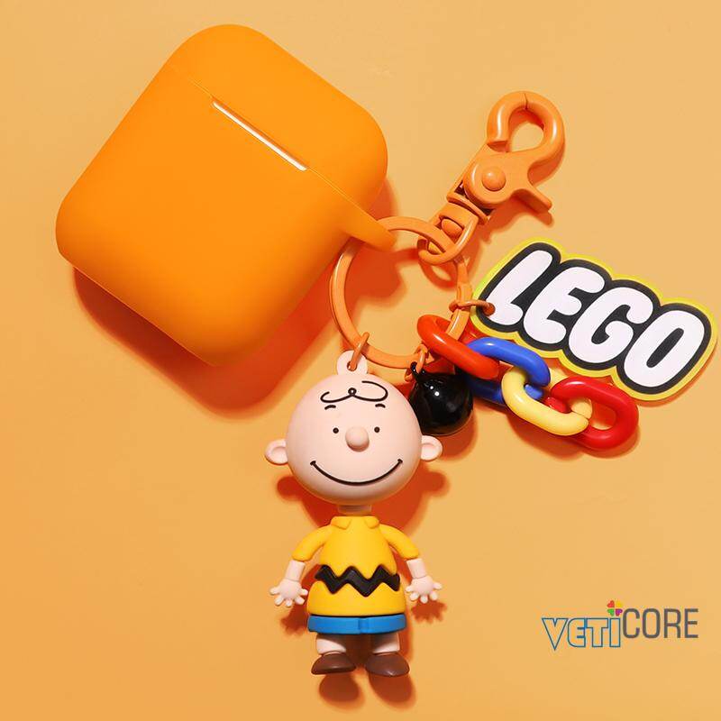 Charlie Snoopy Key Chain Earphone Case for Apple AirPods Pro AirPods1 2 3 New Silicone Cover Headphone Air Pods Pouch Protective AirPod Accessories Yellow Green White