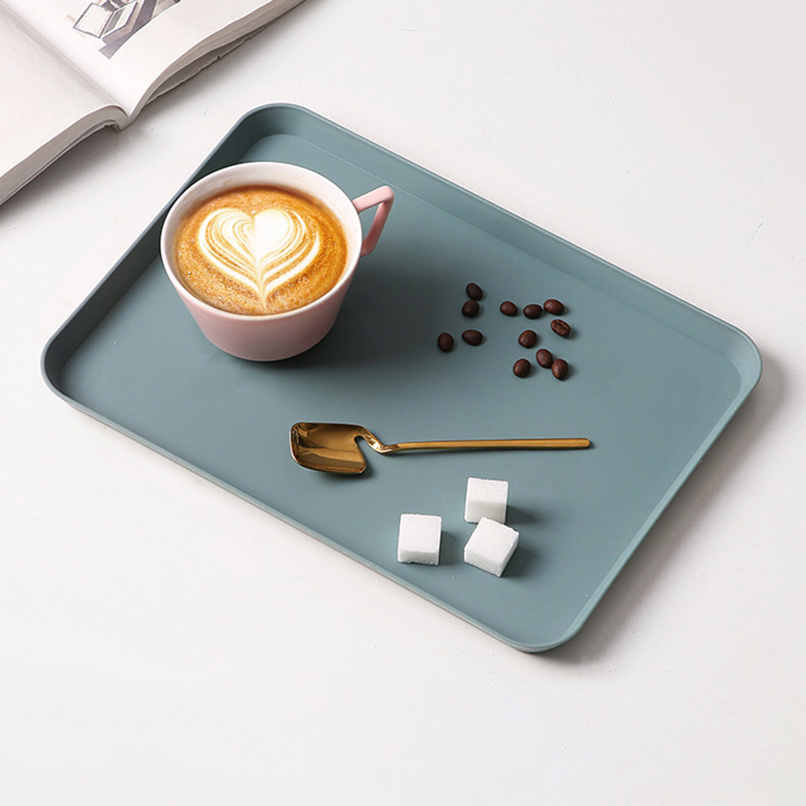 romaine Anti-slid Base Stackable Serving Tray Multi-use Smooth Surface Plastic Fruit Tray for Home Dessert Tray Durable