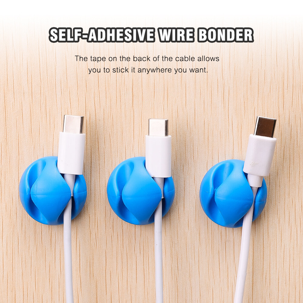 Cable Organizer Silicone USB Cable Winder Flexible Cable Management Clips for Mouse Earphone Holder