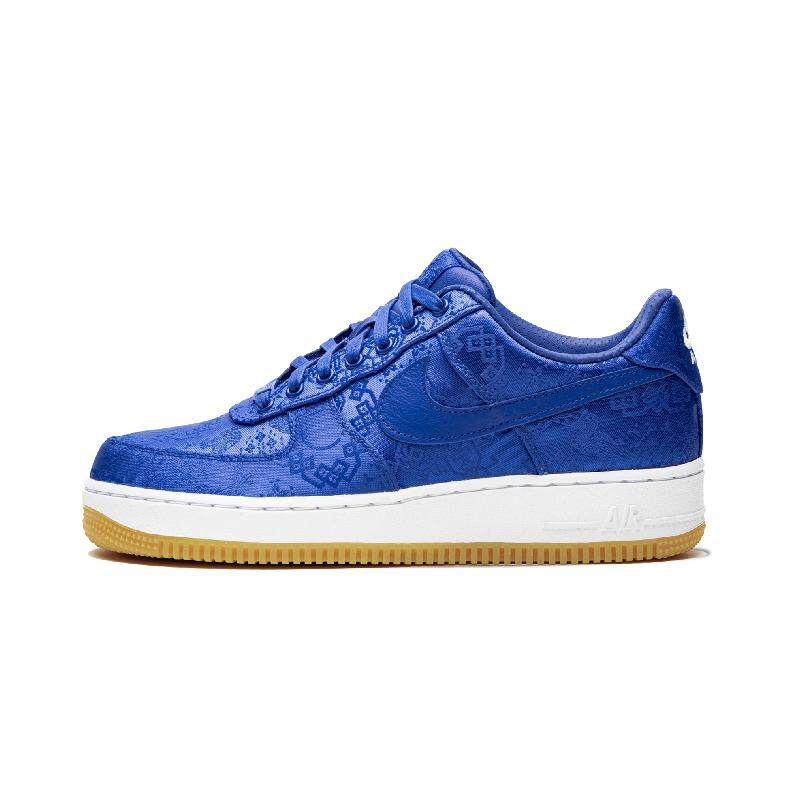 Nike_air_force 1 X Clot Joint Af1 Blue Silk Low-Top Sneakers-Cj5290 400. 