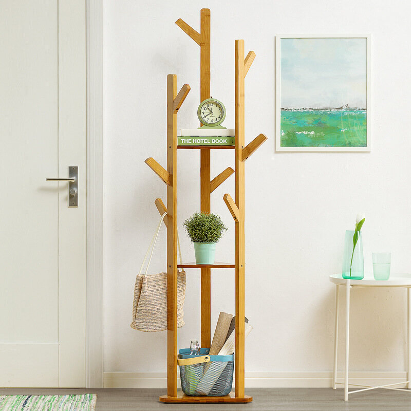 Simple coat rack non-solid wood bedroom hanger simple modern clothes rack floor rack storage rack