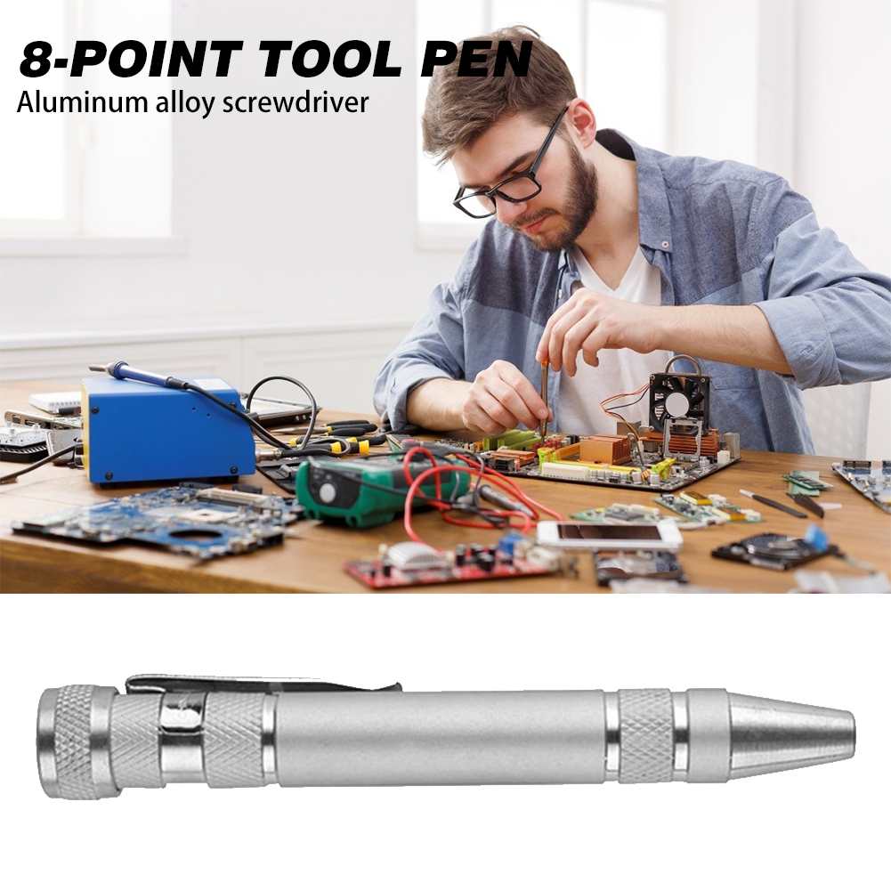 Bộ Dụng Cụ Cầm Tay Sửa Chữa Điện Thoại Tay Cầm 8 Trong 1, Đa Dụng Chính Xác Pen Tuốc Nơ Vít Bộ Dụng Cụ Sửa Chữa Cầm Tay