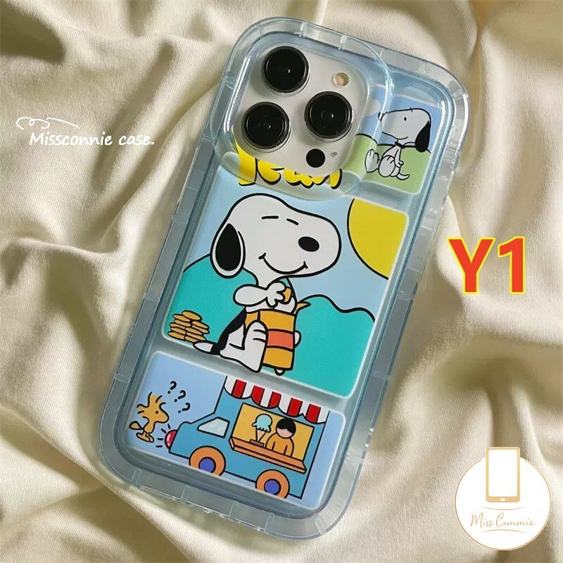 Missconnie clear shockproof airbag phone case compatible for iphone 11 14 13 12 pro max xr 7 8 6 6s plus x xs max cute cartoon snoopy transparent soft tpu back cover