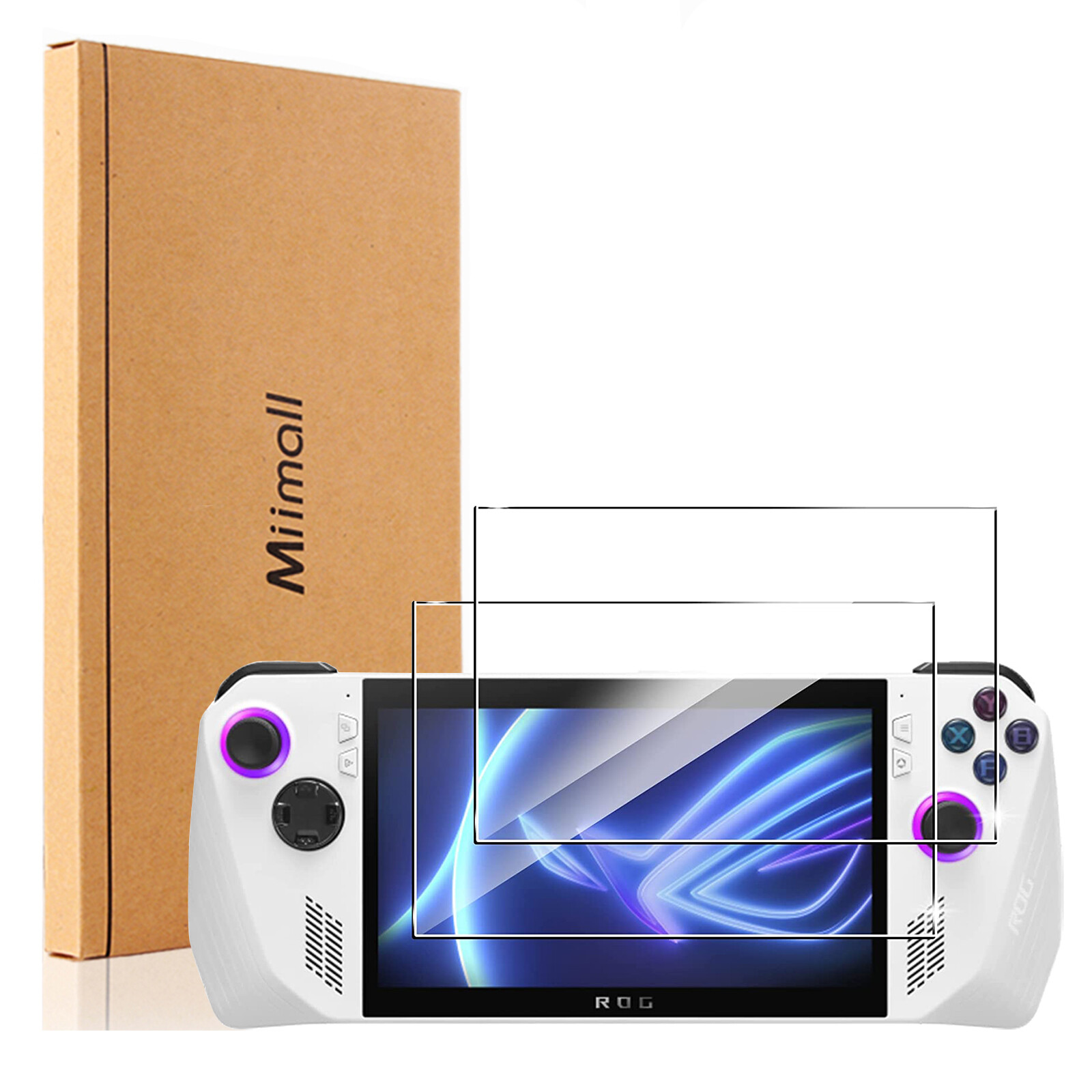 Miimall Compatible for ROG Ally Screen Protector Tempered Glass, HD Clear 9H Anti-Fingerprint Anti-Scratch Cover Protector Film for Asus ROG Ally Handheld Game 2023 Accessories