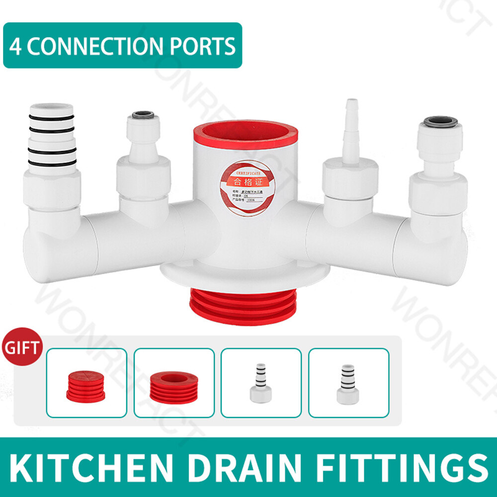 Sewer Tee Kitchen Deodorant Drain Pipe Dishwasher Water Purifier Joint