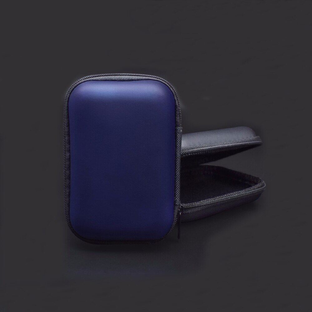 Zipper Hard Earphone Case PU Leather Headphone Storage Bag Protective Usb Cable Organizer Portable Earbuds Pouch Box