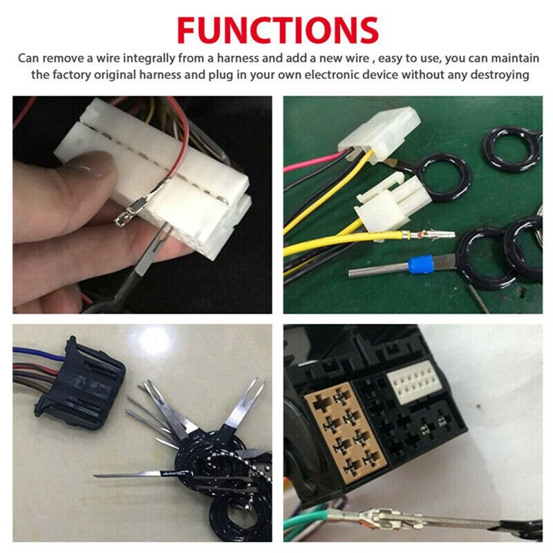 39 Chiếc Dụng Cụ Tháo Đầu Dây Điện Cho Xe Hơi Dụng Cụ Tháo Kim Đầu Nối Uốn Dây Điện Tự Động Bộ Tháo Chốt Tháo Cho Hầu Hết Các Đầu Nối