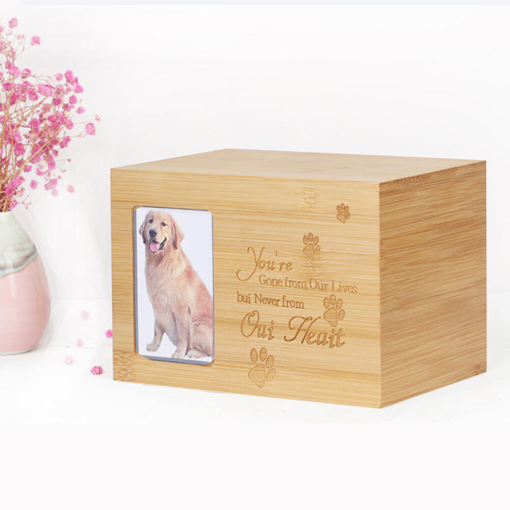 Cremation Pet Urn Personalized Engraved Dog Cat Ashes Keepsake Wood Box ...