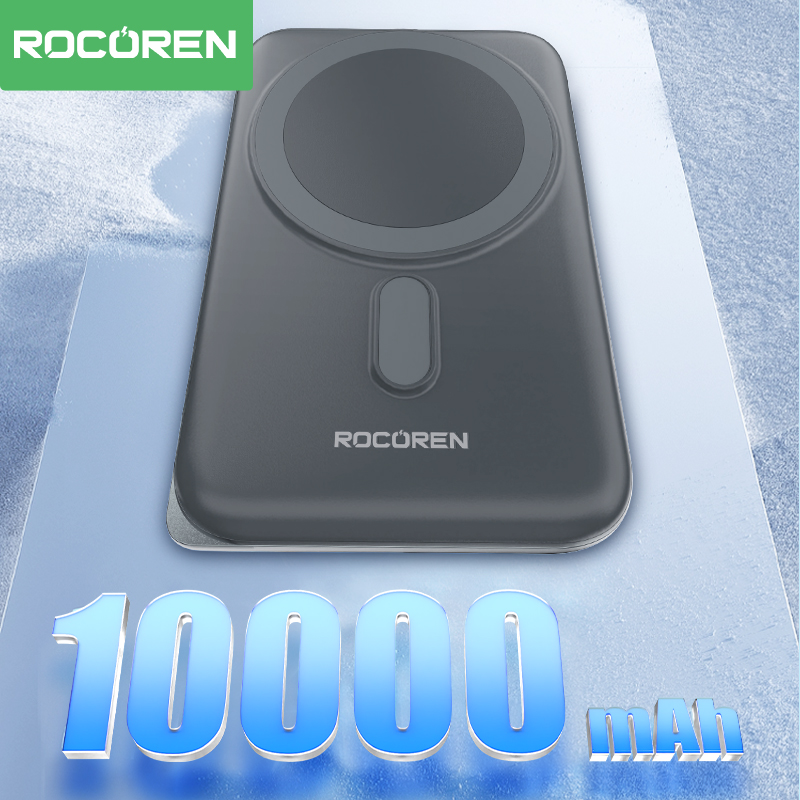 Rocoren Wireless Power Bank 10000mAh For iPhone 15 14 13 Pro