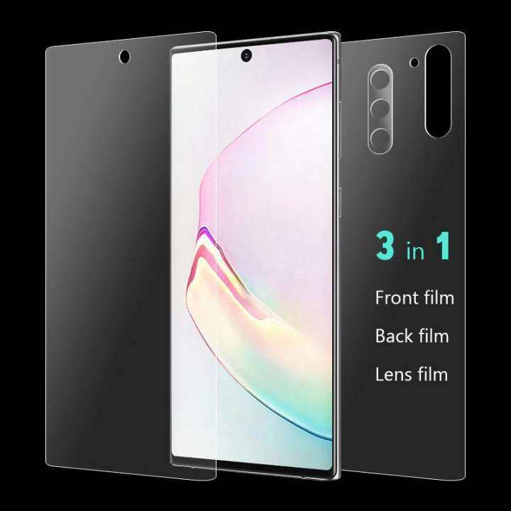 Hydrogel Film For Samsung Galaxy Note 10 Plus Screen Protector Film For Samsung Note 9 8 10 Plus Samsung M10 Front & Back & Camera Lens Glass