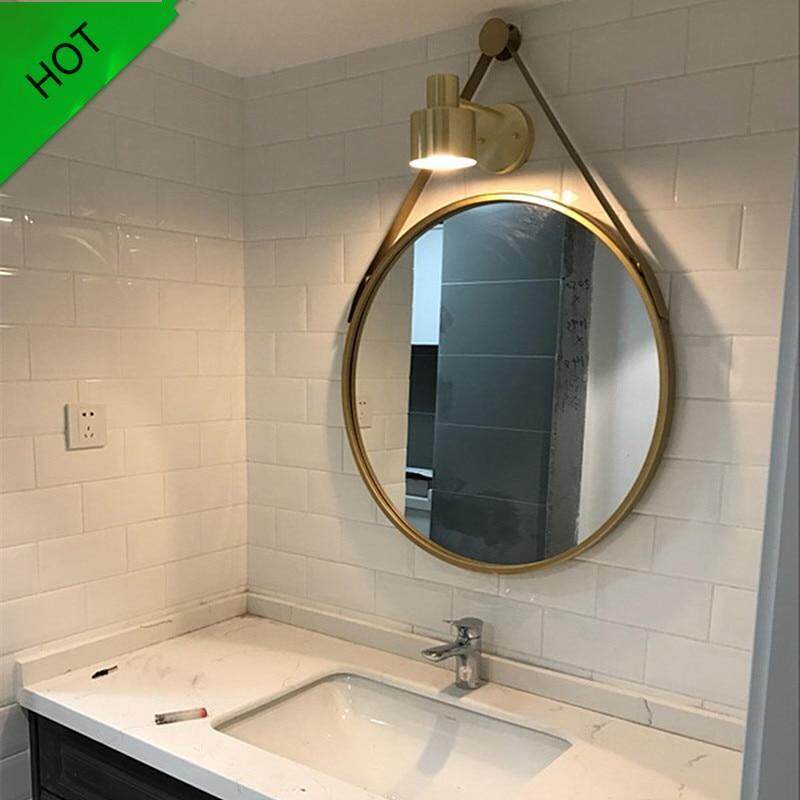 40 Cm Sắt Treo Tường Cá Tính Gương Tròn Sáng Tạo Gương Phòng Tắm Thời Trang Đơn Giản Trang Trí Phòng Tắm Gương Trang Điểm