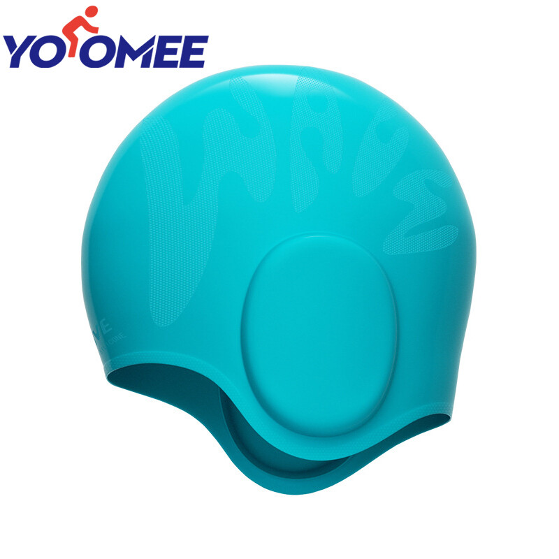 Yoomee Swim Cap Flexible Silicone Swimming Caps Ear Bathing Swimming Cap Adult Kids Waterproof Swim Pool Hat Cap Cover