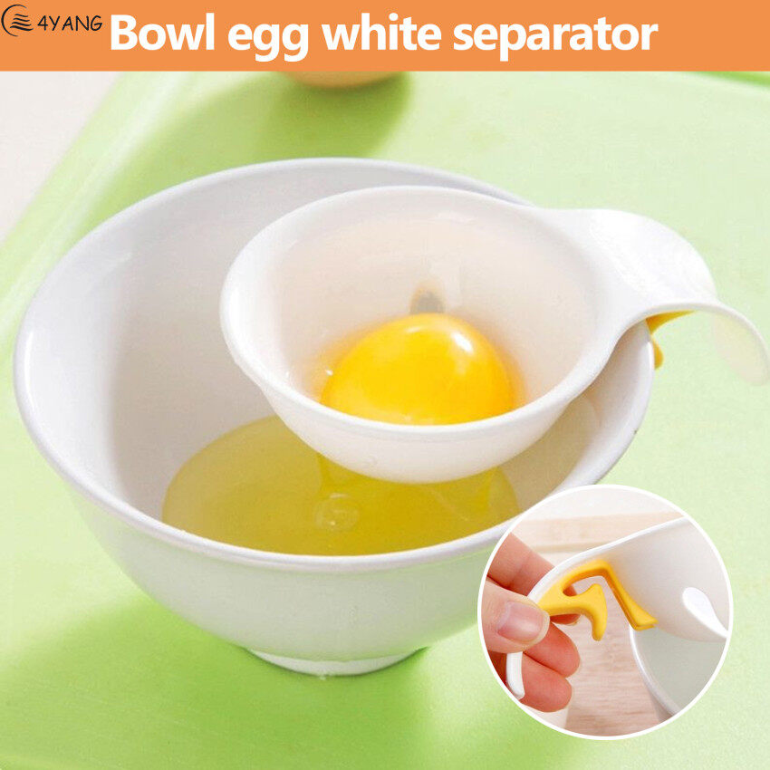 Cute White Separator, Food Grade Plastic Quick and Easily Separator Tool Egg Sieve Kitchen Gadget