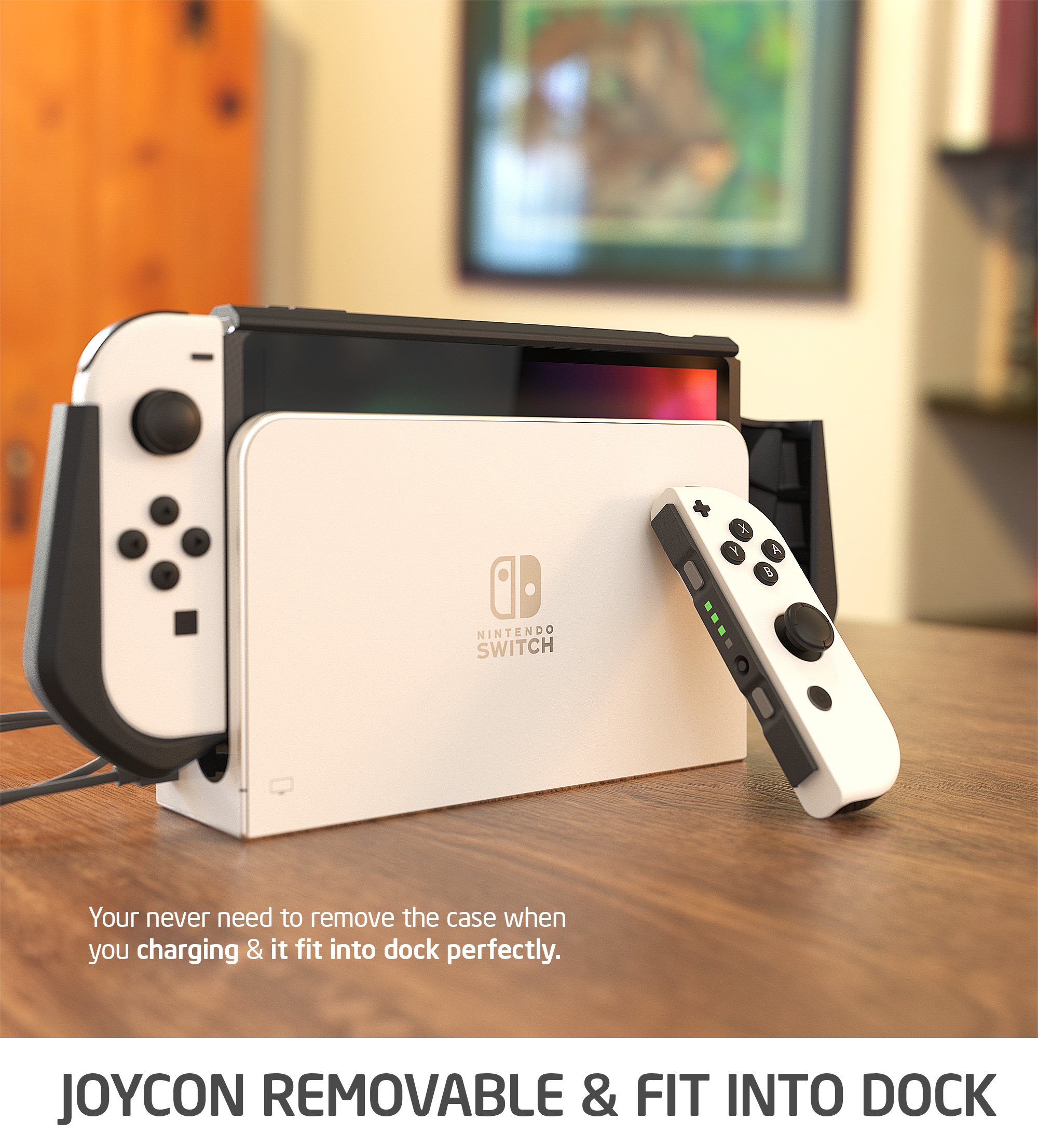 Mumba Dockable Trường Hợp Đối Với Bộ chuyển đổi Nintendo Oled 2021 Blade Series TPU Grip Bảo Vệ Bìa Phụ Kiện Tương Thích Với 7 Inch Và Joy-Con Điều Khiển
