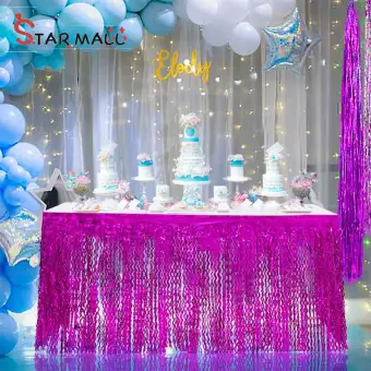 Star Mall Spiral Tassel Table Skirt For Wedding Birthday Party