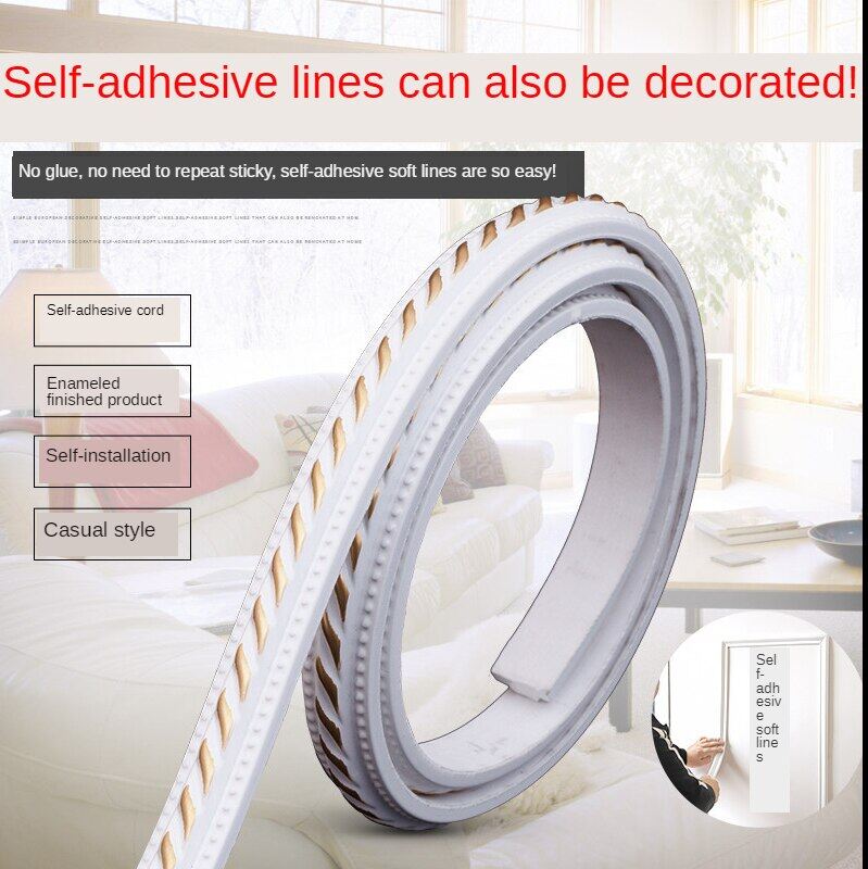PVC Self-adhesive Decorative Soft Line, Ceiling Decorative Line, Mirror Frame, Plaster Line, Ceiling Line, TV Background Line, Background Wall Frame